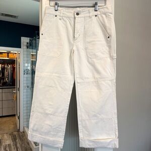 Sundance White Carpenter Style Cropped Pants